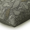 Luxury Silver Faux Leather 12"x14" Lumbar Bed Pillowcases Beaded - Animal Silver