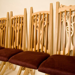 Teak and Maple Chairs - Dining Chairs