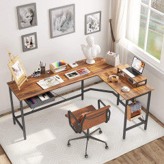 What rug would work best under this L shape desk in my home office ...