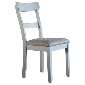 ACME House Marchese Wooden Side Chair in Two Tone Gray and Pearl Gray Set of 2