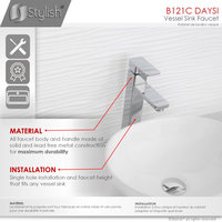 STYLISH Vessel Sink Single Hole Bathroom Faucet, Polished Chrome