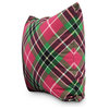 Mad for Plaid Red Holiday Print Decorative Outdoor Throw Pillow, 18"