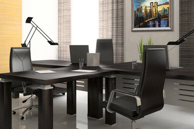 Inspiration for a modern home office remodel in Wichita