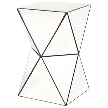 Mirrored Side Table, Clear / Mirror
