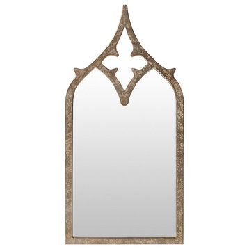 Surya Wall Decor Small Mirror by , Weathered Pewter