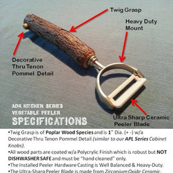 ADK Kitchen Series, Handmade, Rustic, Twig Handled Vegetable Peeler - Kitchen Products