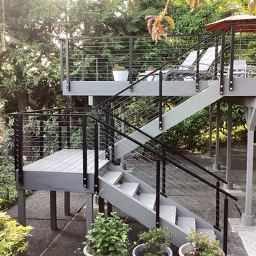 Modern Outdoor Living with Muzata Black Cable Railing