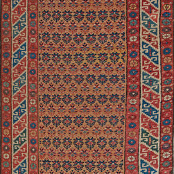 Persian Meshkin runner 3'7 X 8'5 - Area Rugs