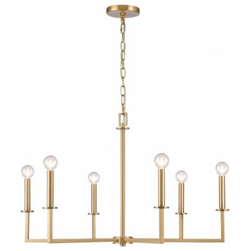 6 Light Chandelier In Farmhouse Style-19.25 Inches Tall and 30 Inches