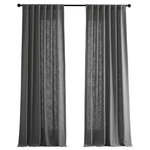 Half Price Drapes - Pewter Gray Heavy FauxLinen Curtain Single Panel, 50"x84" - Glamour of Linen is s captured in this concise collection featuring a stunning linen blend with a luxurious body, supple handle, and a handsome linen weave. Rich in texture these Faux Linen Solid Curtains are gracefully crafted. Woven from sturdy polyester & linen for the perfect weave and fall.