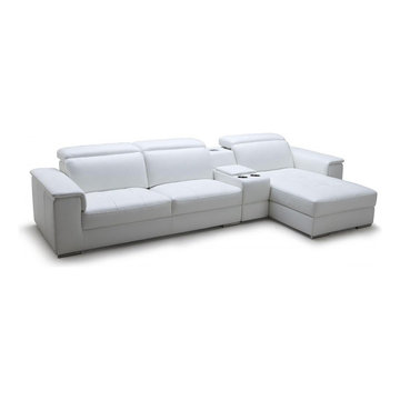 White Full Leather Sectional Sofa