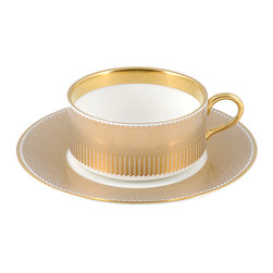 The New English - The New English Benday Gold Teacup and Saucer - Teacups
