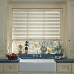 Traditional White Kitchen Custom Window Horizontal Blinds by Hunter Douglas - Window Blinds