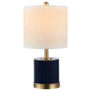 Jayce Glass Table Lamp Navy Blue Safavieh