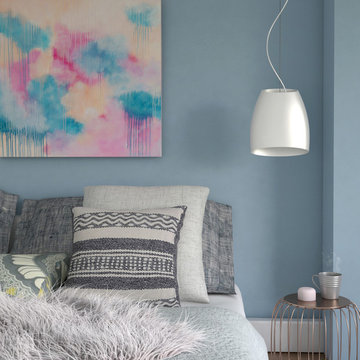 Eclectic Scandinavian bedroom