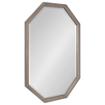 Hogan Framed Octagon Wall Mirror, Gray, 24x36