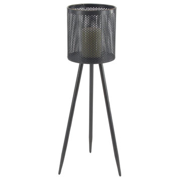 Perforated Iron Tripod Candle Holder, 36"