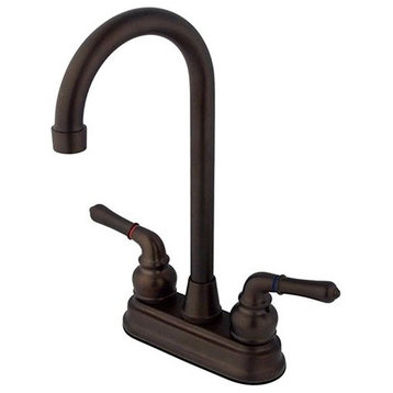 Kingston Brass Two-Handle 4" Centerset Bar Faucet, Oil Rubbed Bronze