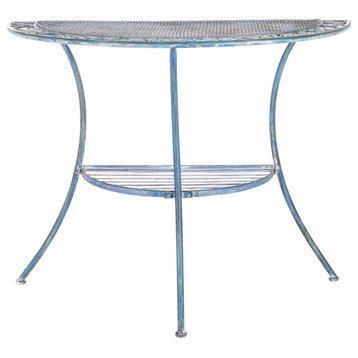 Safavieh Genson Outdoor End Table, Antique Blue