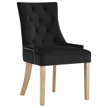 Pose Velvet Dining Chair, Black