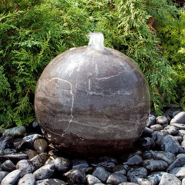 Blue Limestone Sphere Fountain