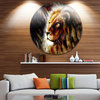 Majestically Peaceful Lion, Animal Large Disc Metal Wall Art, 11"