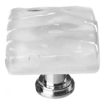 Glacier Blue-Grey Knob, Satin Nickel Base