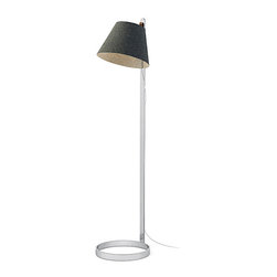 Lana Floor Lamp | Chrome Base | Charcoal Shade - Floor Lamps