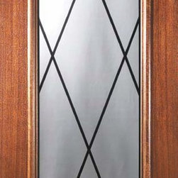 Slab Single Door 80 Wood Mahogany Sandringham 1 Panel 3/4 Lite Glass - Front Doors