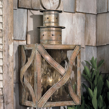 Dune Road Collection 3-Light 23" Olde Bay Wall Lantern with Water Glass