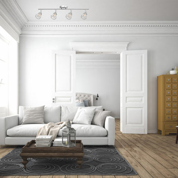 Sansa 4-Light Track Lighting, Chrome, Frosted Glass Shade