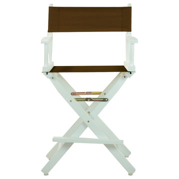 24" Director's Chair White Frame, Brown Canvas