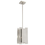 Livex Lighting - Livex Lighting Brushed Nickel 1-Light Mini Pendant - This stylish, modern one light mini pendant features a chic look and can be mounted any where in the home from over a kitchen island to a powder room sink. Its light design is created with square and rectangular panels of steel in a brushed nickel finish.