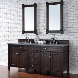 72 inch Double Sink Bathroom Vanity Mahogany Finish No Top - Bathroom Vanities And Sink Consoles
