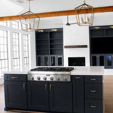 black fp cabinets & island