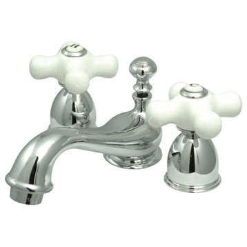 Kingston Brass Mini-Widespread Bathroom Faucet w/Brass Pop-Up, Polished Chrome