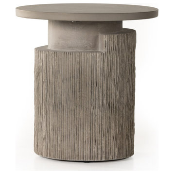 Huron Outdoor End Table-Textured Flint