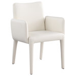 Meridian Furniture - Pelle Faux Leather Accent/Dining Chair, Cream - Make dining a sophisticated occasion when you add this Pelle vegan leather dining chair to the mix. The beautiful fully upholstered dining chair features soft, durable cream vegan leather from top to bottom, giving you a high-class look without the expense and the maintenance needs of real leather. An all-iron metal inner frame keeps the chair sturdy and stout, making it a great choice for your busy household.