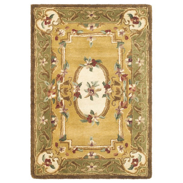 Safavieh Classic Collection CL280 Rug, Light Gold/Green, 2'x3'
