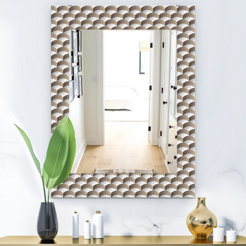 Designart Scandinavian 7 Midcentury Frameless Wall Mirror, 28x40