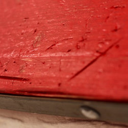 Lourdes Industrial Distressed Steel Framed & Red Painted Reclaimed Scaffolding M - Wall Mirrors