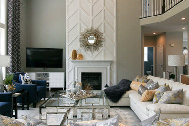 Living room - contemporary living room idea in Philadelphia
