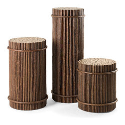 La Lune Collection - Rustic  Pedestal Tables by La Lune Collection - Side Tables And End Tables