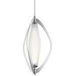 elan - Kivik LED 1-Light Pendant, Chrome - At elan, our passion is art and our medium is light; one that elevates a space and everything in it. With each piece in our collection, we create modern sculptures that define a room and your style, while bringing that all-important light to a space. It can make it bolder, softer, more inviting, or simply make an impression. We do it so you can choose that one perfect piece that you've been dreaming about that connects you and your space. Elan is backed by Kichler's commitment to quality and extensive support network. The collection uses only high-end materials and distinctive finishes, and many items are built around Integrated LED. technology.