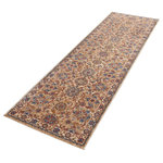 Nourison - Nourison Reseda 2'3"x7'6" Runner, Natural - This enticing old world floral design is undeniably enchanting when presented in bewitching shades of beige, cream, sapphire and crimson. Created from a wonderfully enduring yet incredibly soft and shiny polyester blend for long wear and low maintenance, this Reseda area rug from Nourison is both a sensible and stupendous way to artfully accentuate any interior, great for high traffic areas.