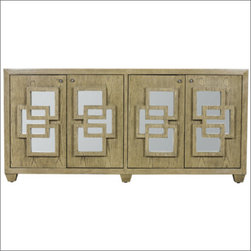 Worlds Away Crosby Entertainment Console in Limed Oak. - Entertainment Centers And Tv Stands