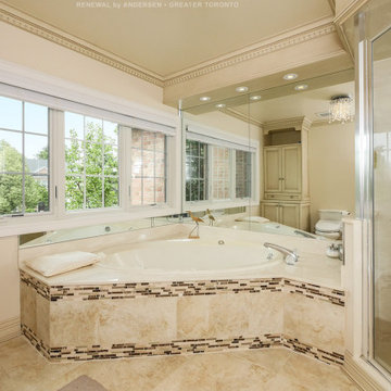 Magnificent Bathroom with New White Windows - Renewal by Andersen Ontario