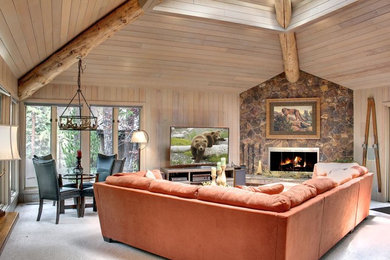 Inspiration for a transitional family room remodel in Los Angeles