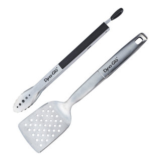 Dyna-Glo 2pc Stainless Steel Spatula and Tongs Set