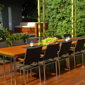 Raised deck and dining patio